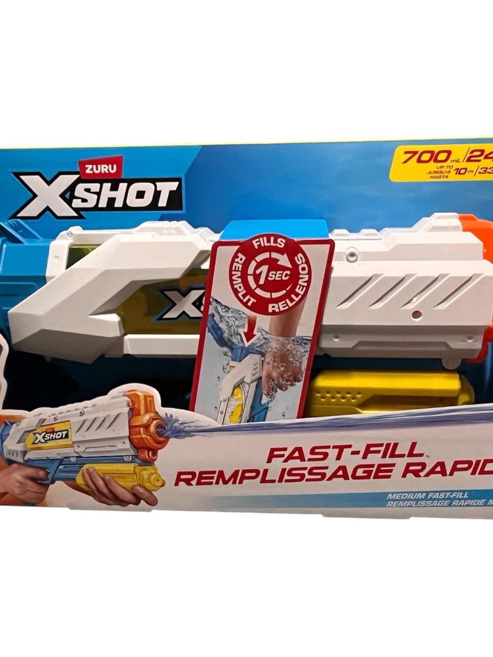 ZURU X-Shot Fast-Fill Water Blaster - White, Blue & Orange